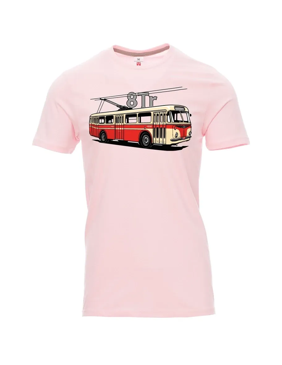 Męski t-shirt jasnoróżowy Trolejbus 8Tr