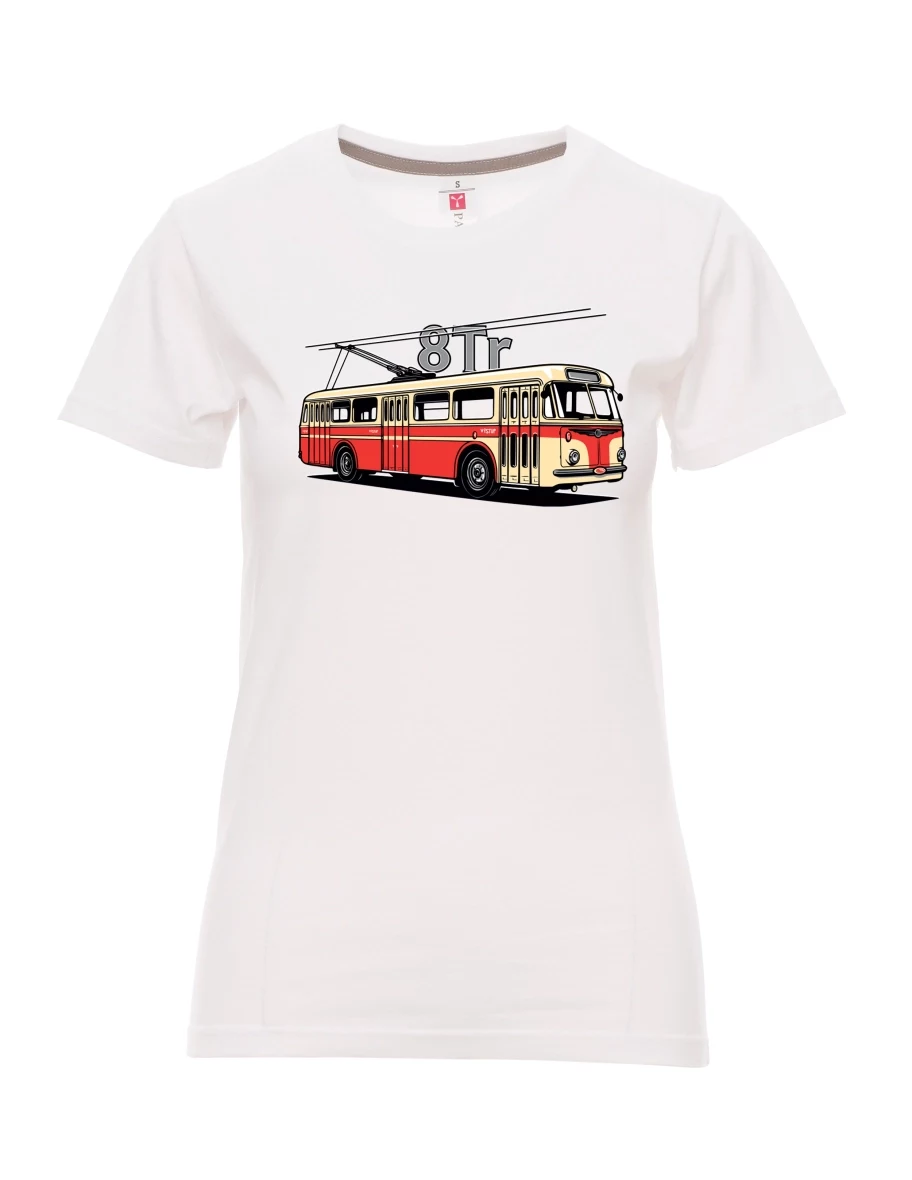 Damski t-shirt biały Trolejbus 8Tr