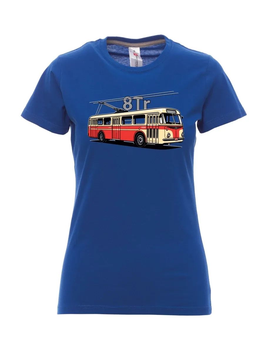 Damski t-shirt królewski niebieski Trolejbus 8Tr