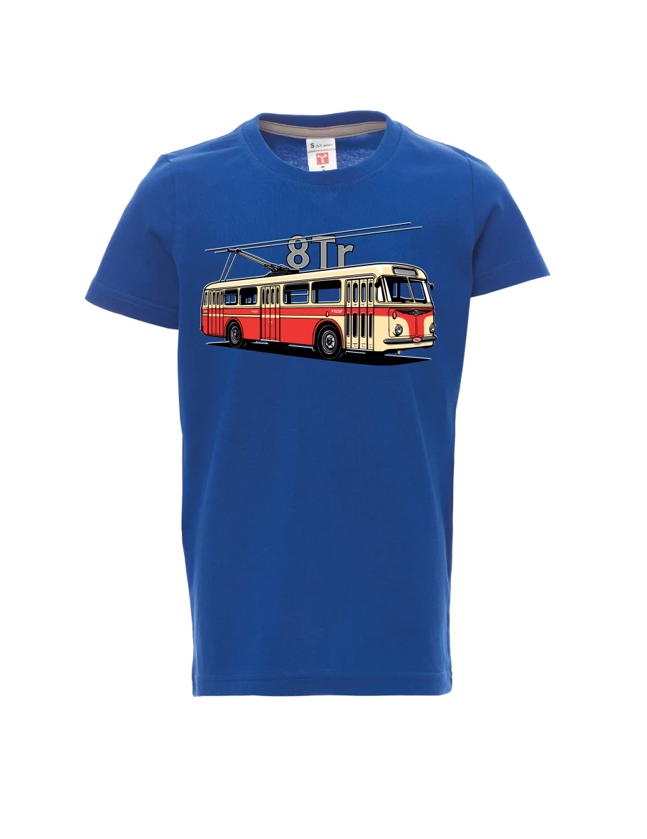 Dziecięcy t-shirt niebieski Trolejbus 8Tr