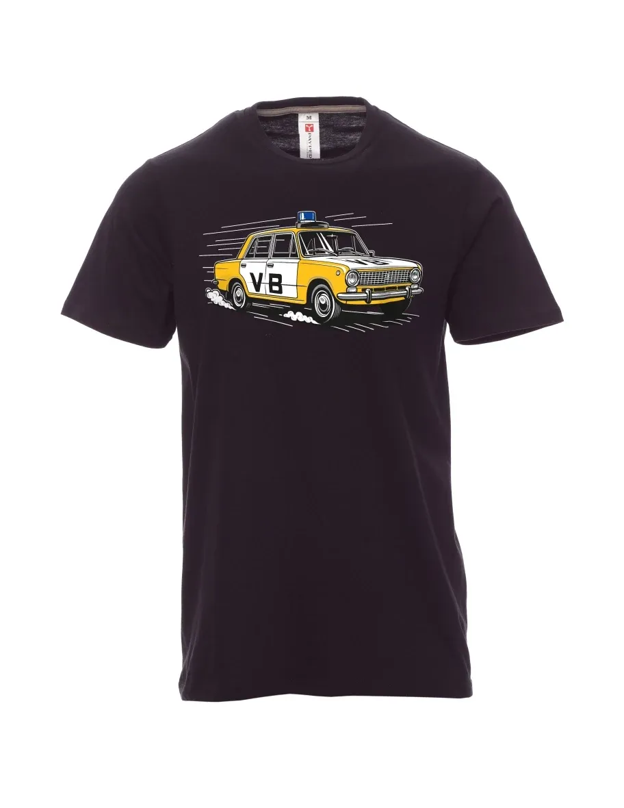 Męski t-shirt czarny Samochód VAZ 2101 VB