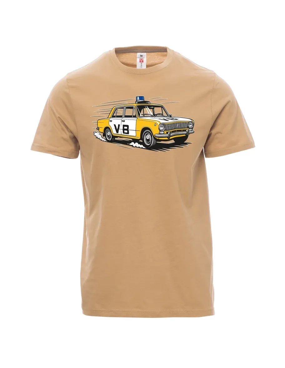 Męski t-shirt brązowy Samochód VAZ 2101 VB