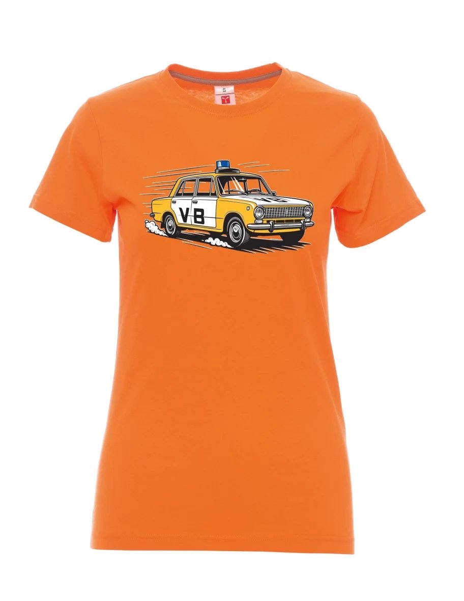 Damski t-shirt pomarańczowy Samochód VAZ 2101 VB
