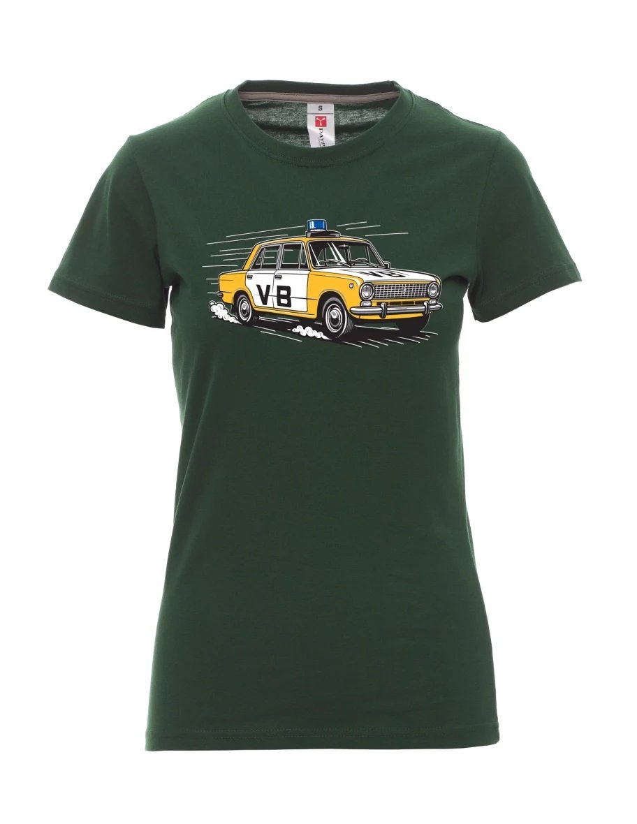 Damski t-shirt ciemnozielony Samochód VAZ 2101 VB