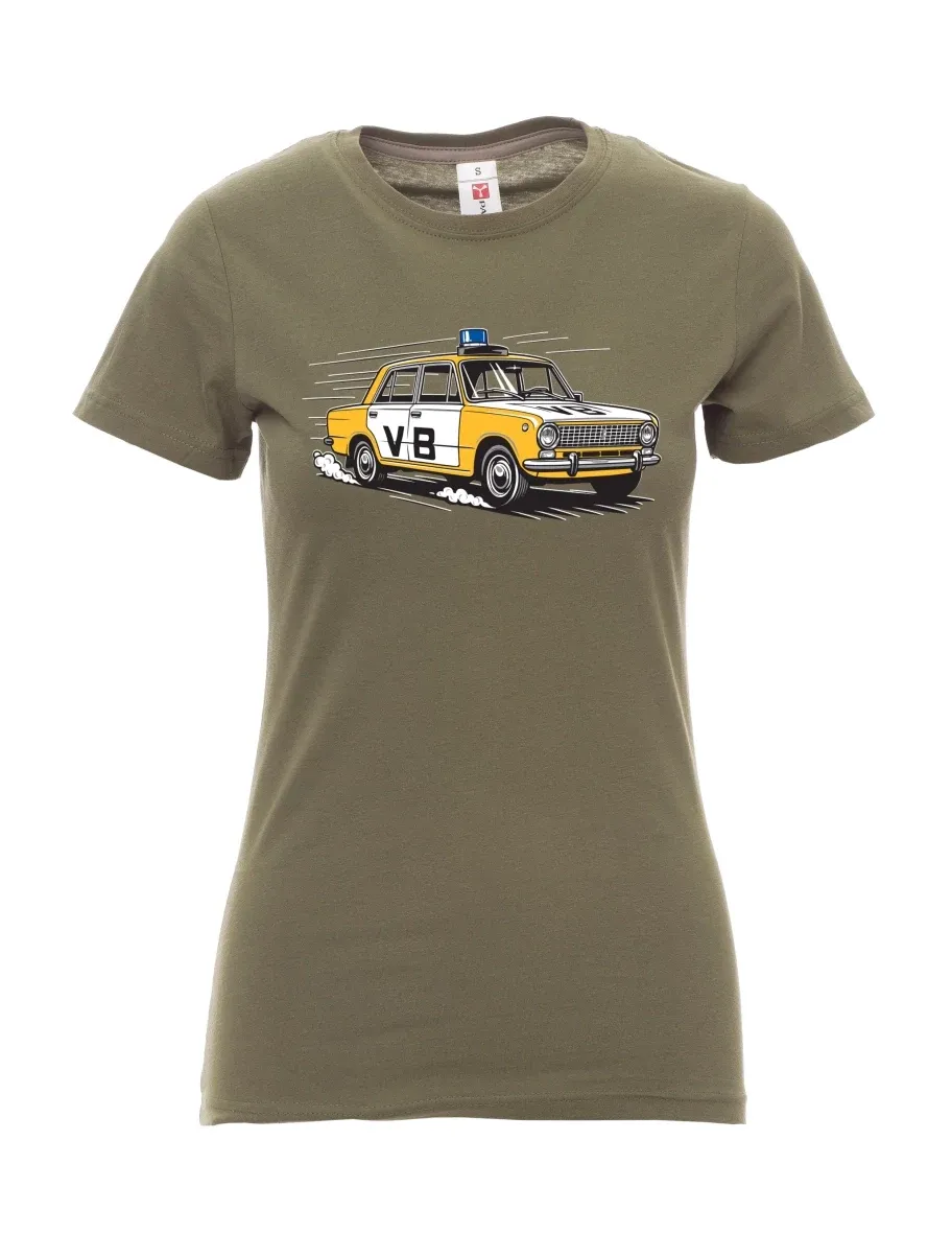 Damski t-shirt khaki Samochód VAZ 2101 VB