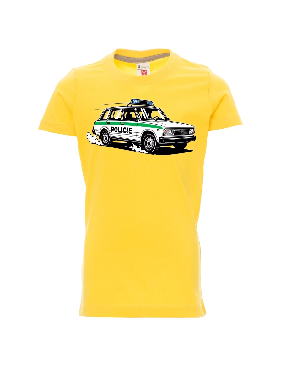 Dziecięcy t-shirt żółty Samochód VAZ 2104 POLICJA