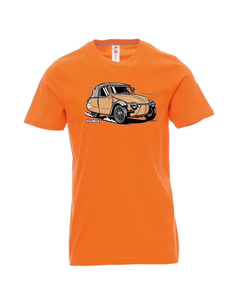 Męski t-shirt pomarańczowy Samochód Velorex