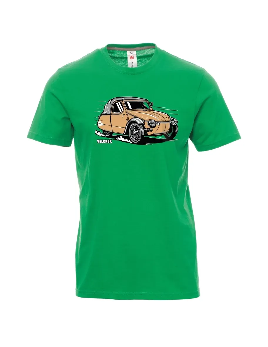Męski t-shirt zielony Samochód Velorex