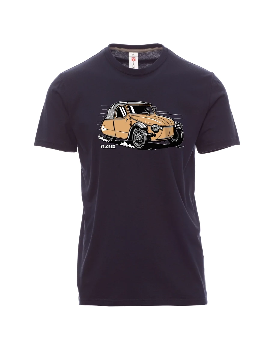 Męski t-shirt marynarka wojenna Samochód Velorex