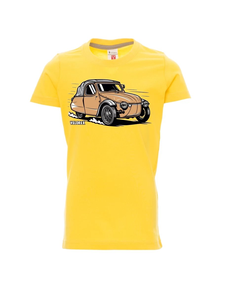 Dziecięcy t-shirt żółty Samochód Velorex