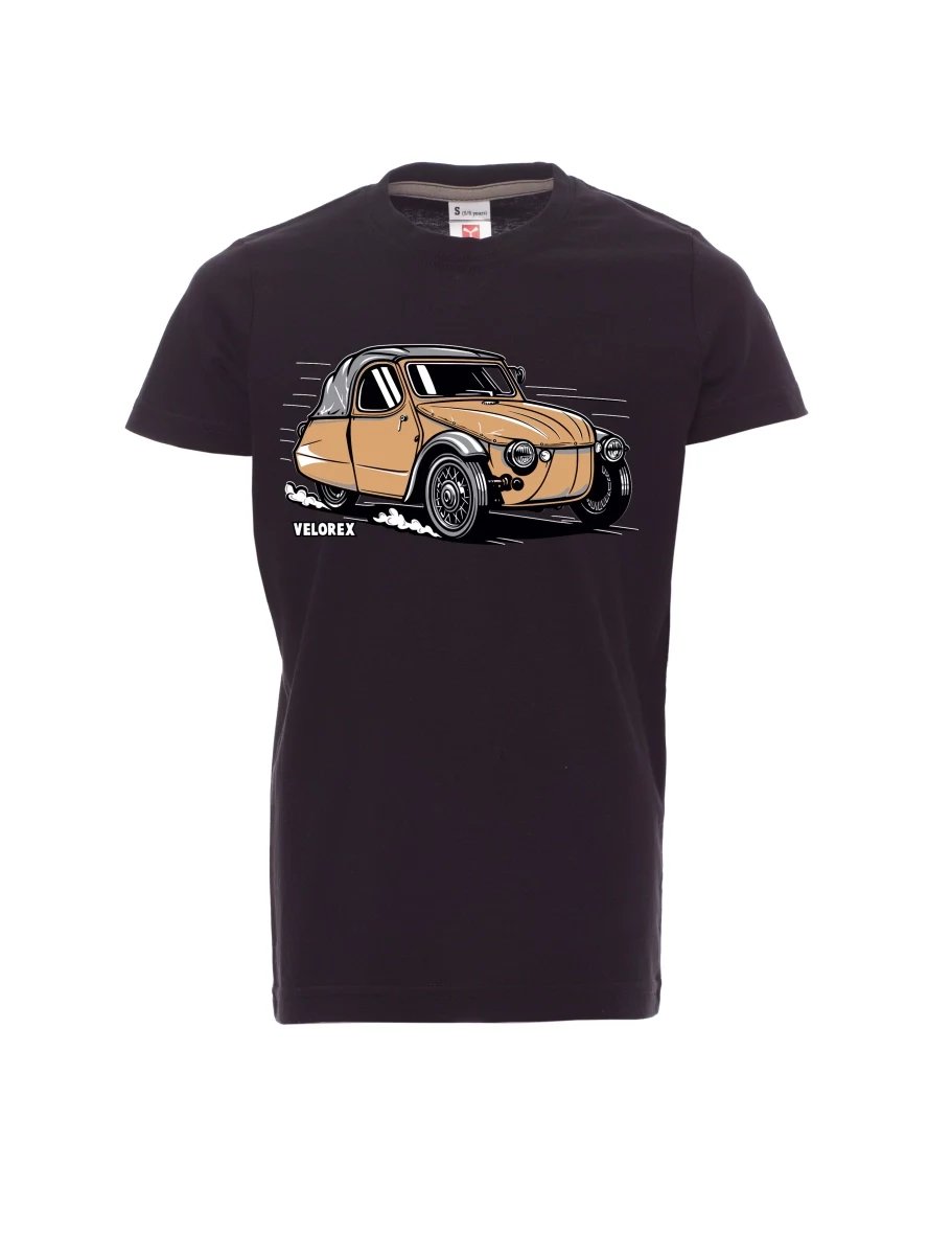 Dziecięcy t-shirt czarny Samochód Velorex