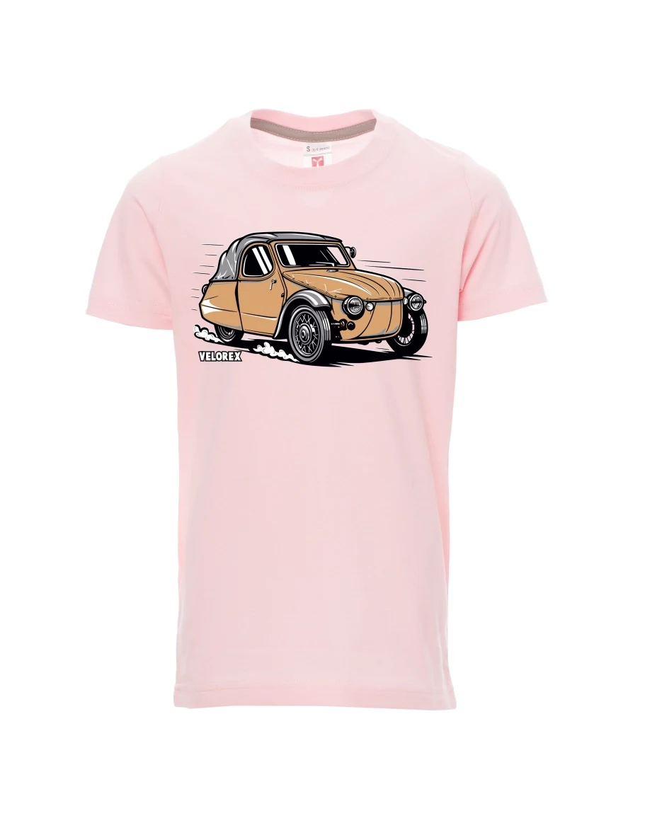 Dziecięcy t-shirt jasno różowy Samochód Velorex