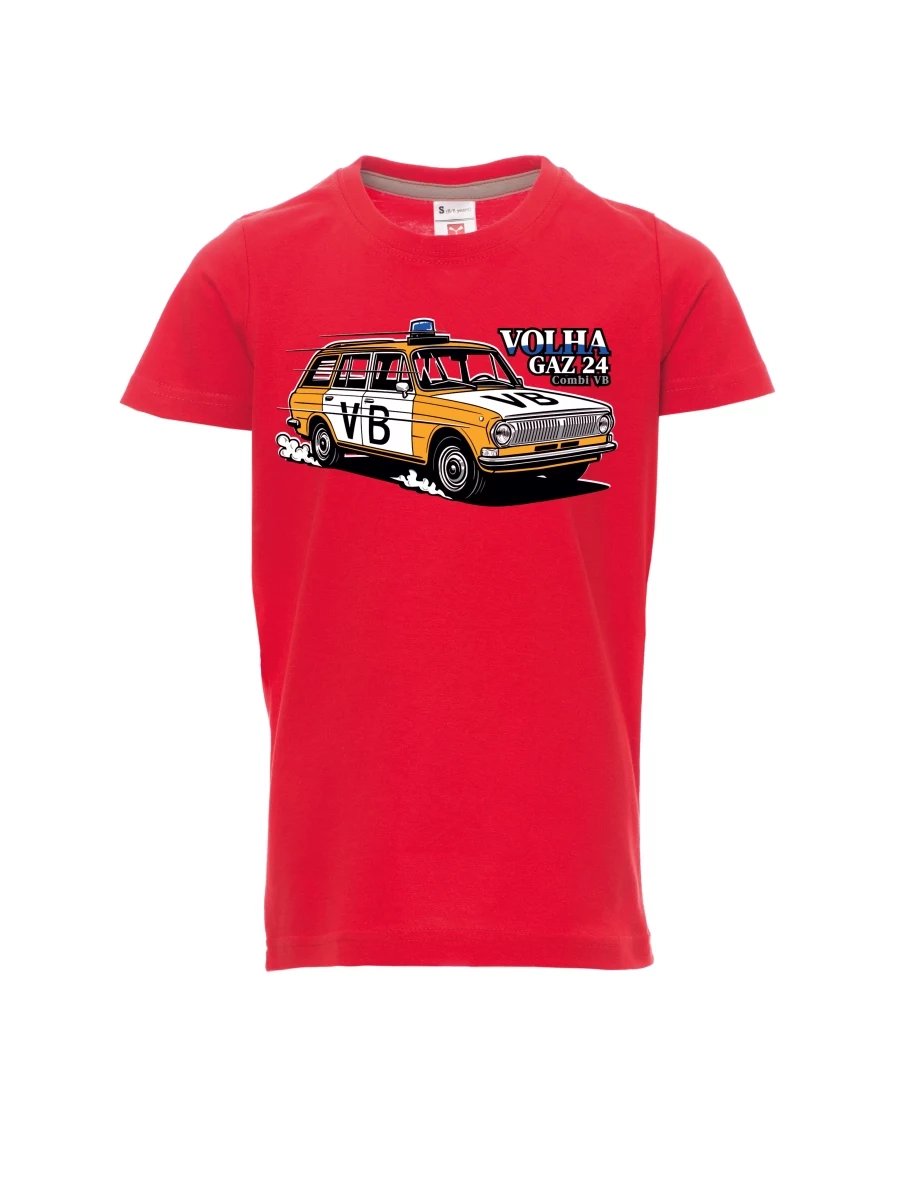 Dziecięcy t-shirt czerwony Samochód Wołga GAZ 24 VB