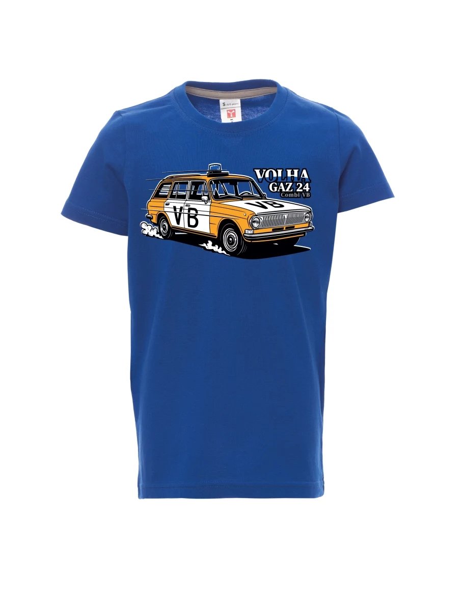 Dziecięcy t-shirt niebieski Samochód Wołga GAZ 24 VB