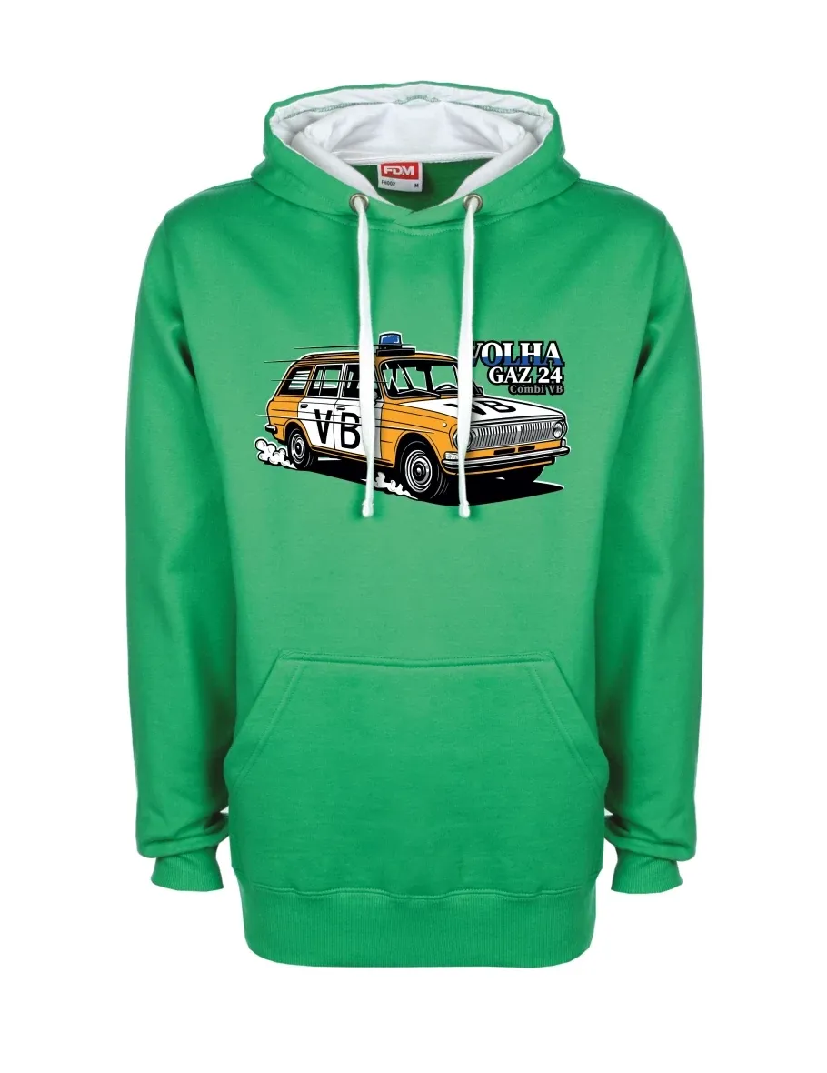 Bluza biało-zielona Samochód Wołga GAZ 24 VB