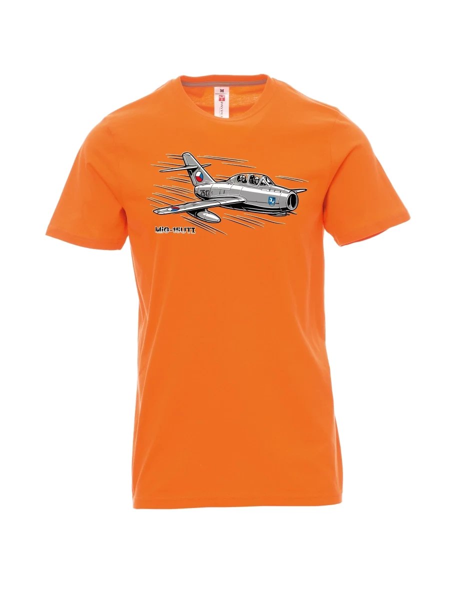 Męski t-shirt pomarańczowy Samolot MiG-15UTI