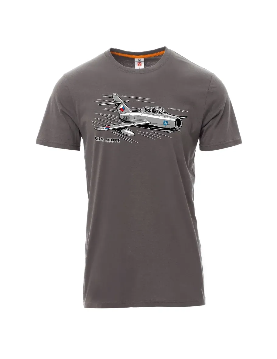 Męski t-shirt szary Samolot MiG-15UTI