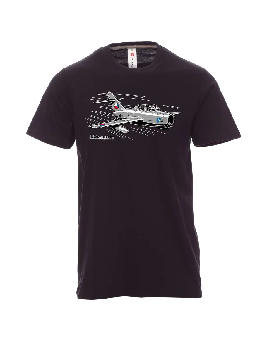 Męski t-shirt czarny Samolot MiG-15UTI