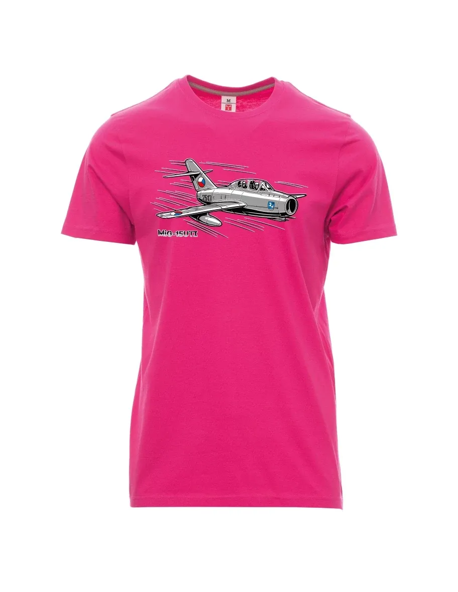 Męski t-shirt różowy Samolot MiG-15UTI