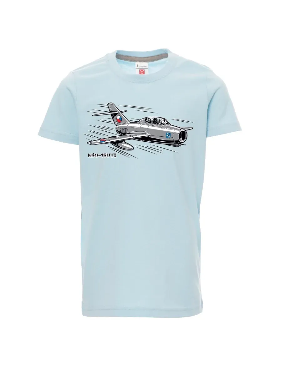 Dziecięcy t-shirt niebieski Samolot MiG-15UTI