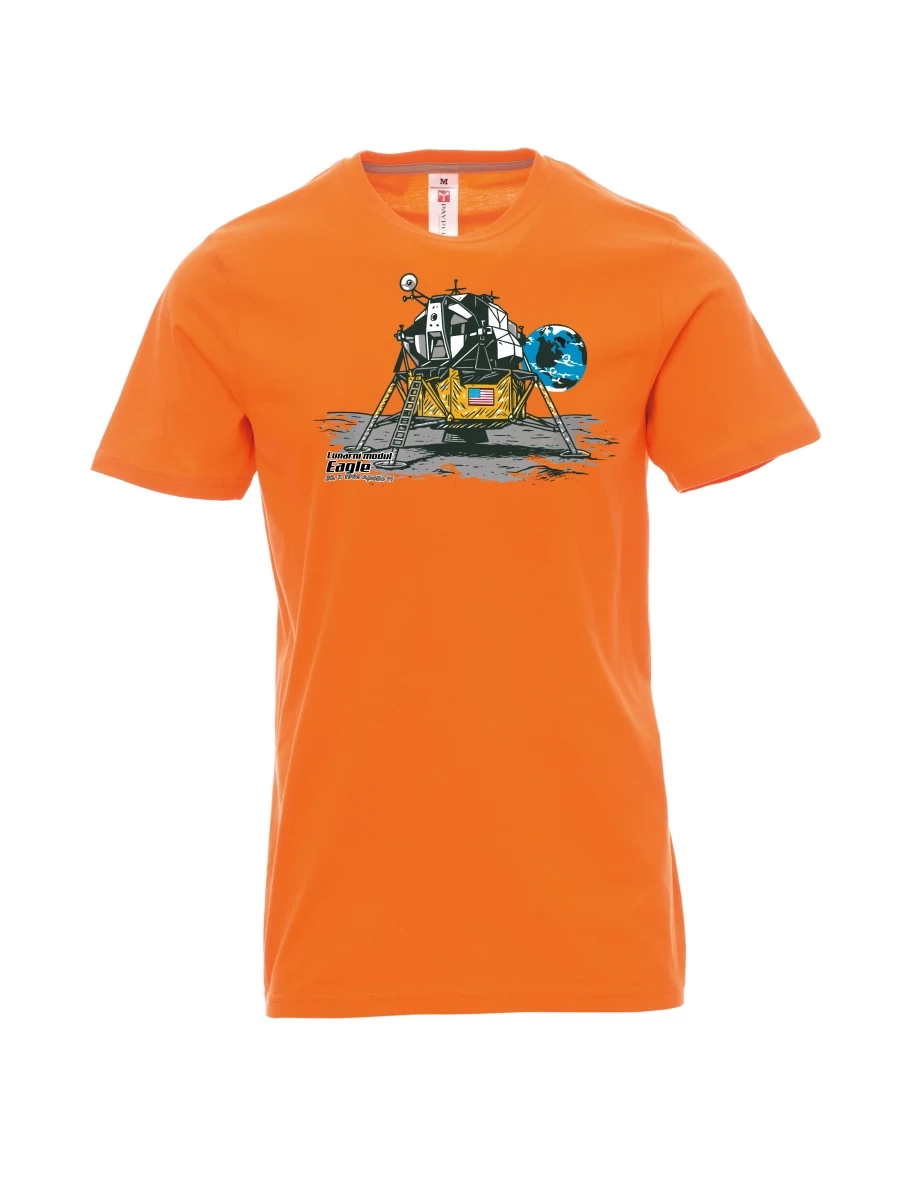 Męski t-shirt pomarańczowy Moduł księżycowy Eagle