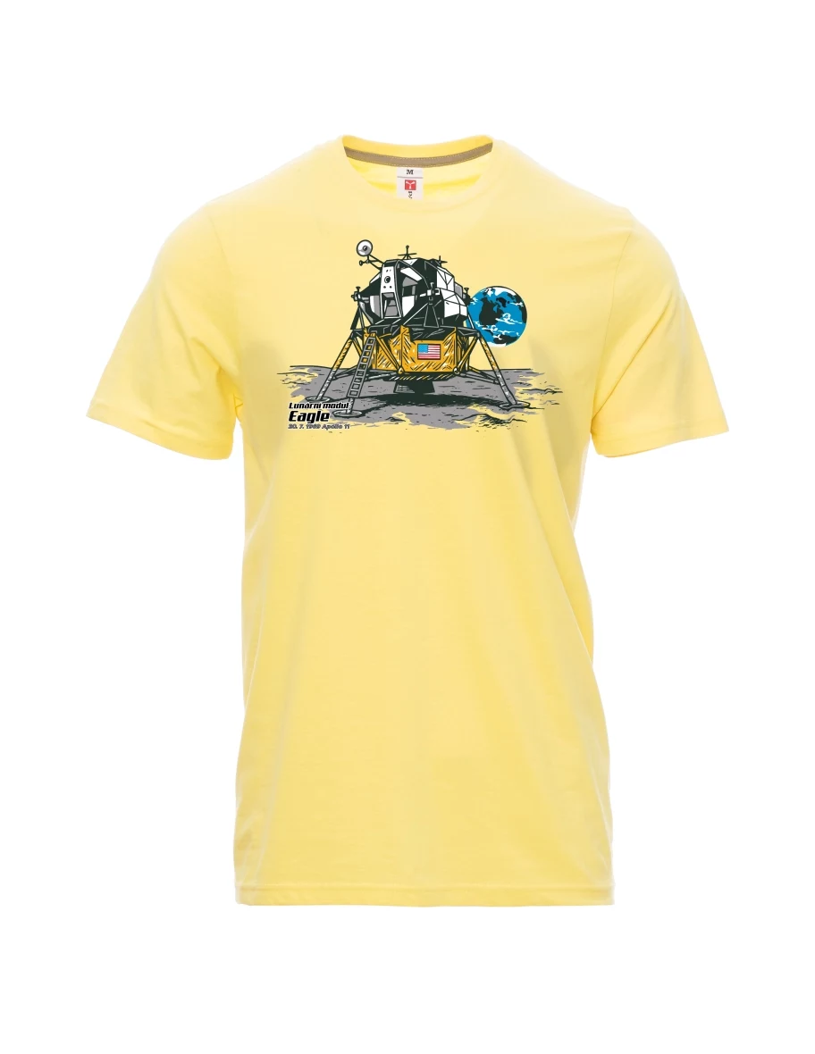Męski t-shirt jasny zółty Moduł księżycowy Eagle