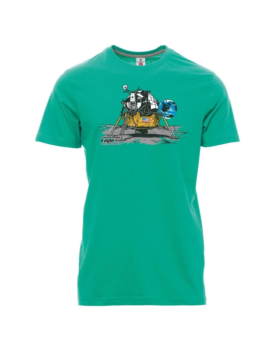 Męski t-shirt szmaragdy Moduł księżycowy Eagle