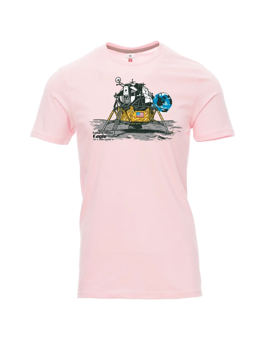 Męski t-shirt jasnoróżowy Moduł księżycowy Eagle