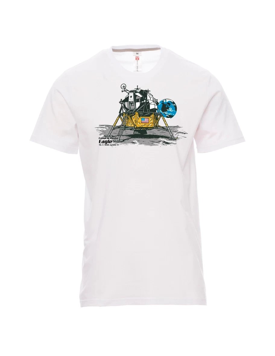Męski t-shirt biały Moduł księżycowy Eagle