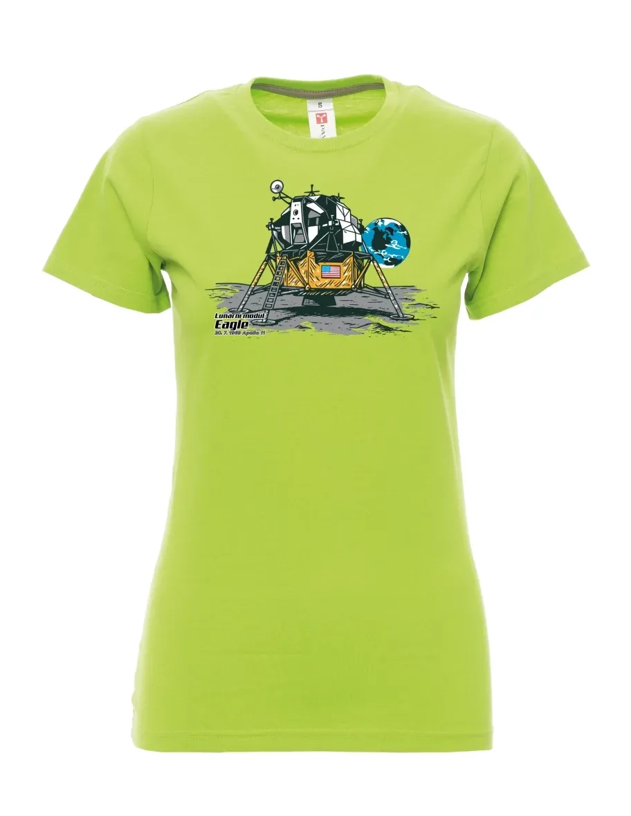 Damski t-shirt limetkowy Moduł księżycowy Eagle