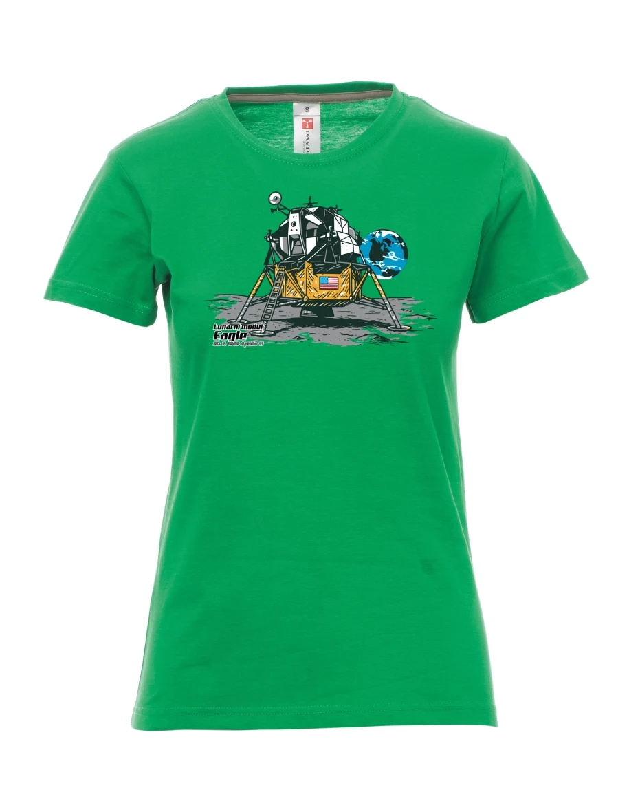 Damski t-shirt zielony Moduł księżycowy Eagle