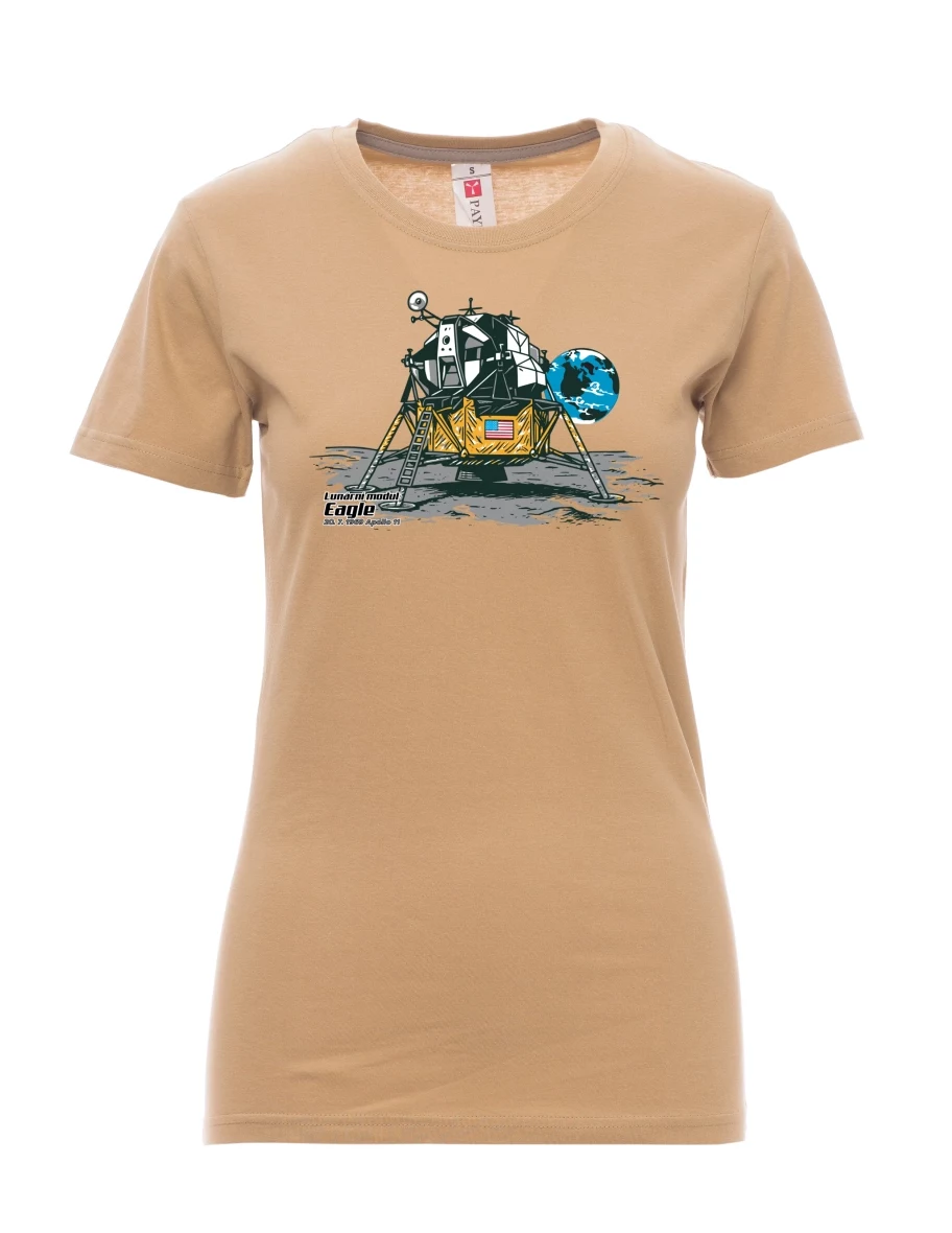 Damski t-shirt brązowy Moduł księżycowy Eagle