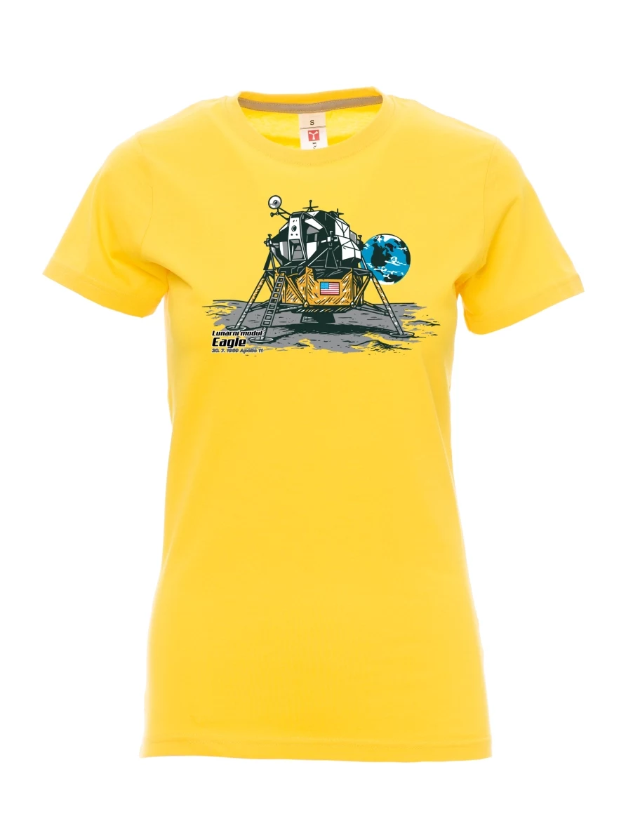 Damski t-shirt żółty Moduł księżycowy Eagle