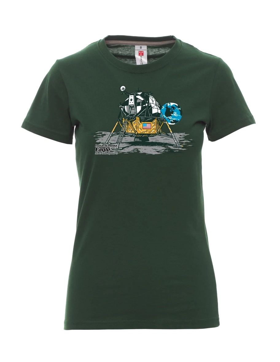 Damski t-shirt ciemnozielony Moduł księżycowy Eagle