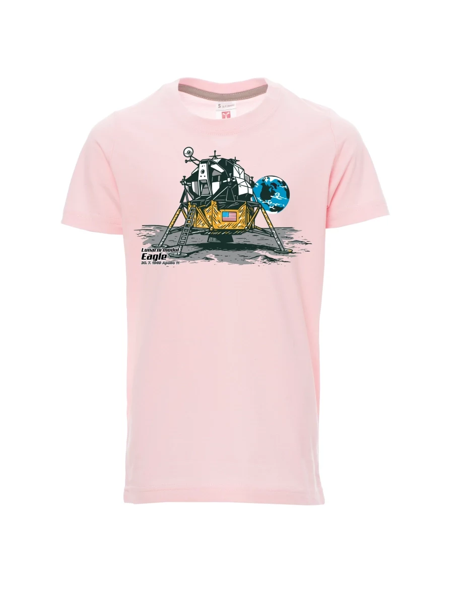 Dziecięcy t-shirt jasno różowy Moduł księżycowy Eagle
