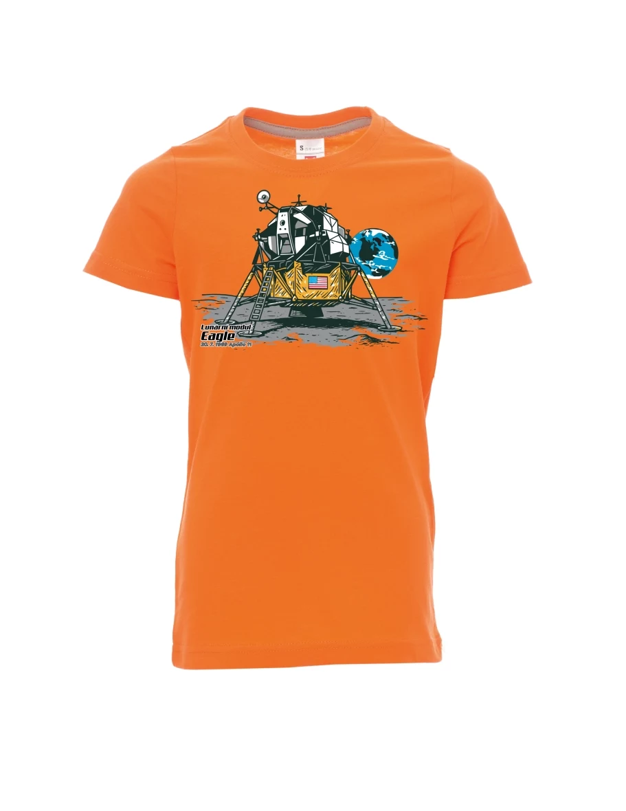 Dziecięcy t-shirt pomarańczowy Moduł księżycowy Eagle