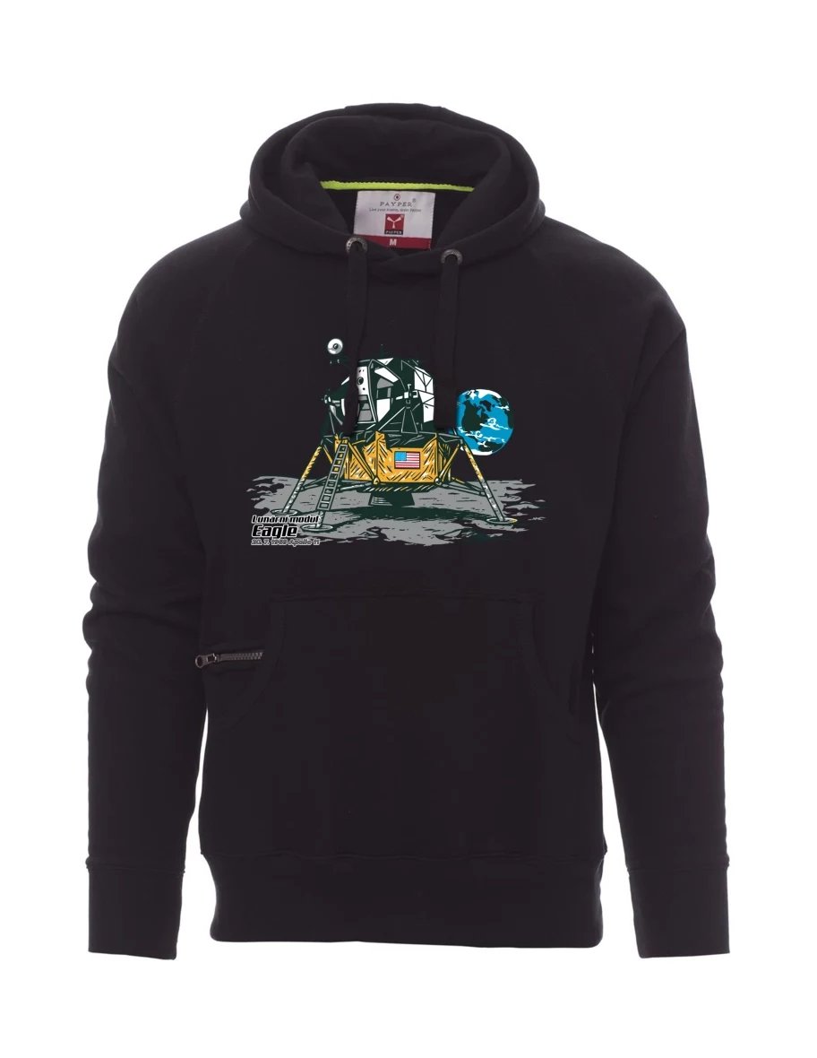 Męska bluza czarna Moduł księżycowy Eagle