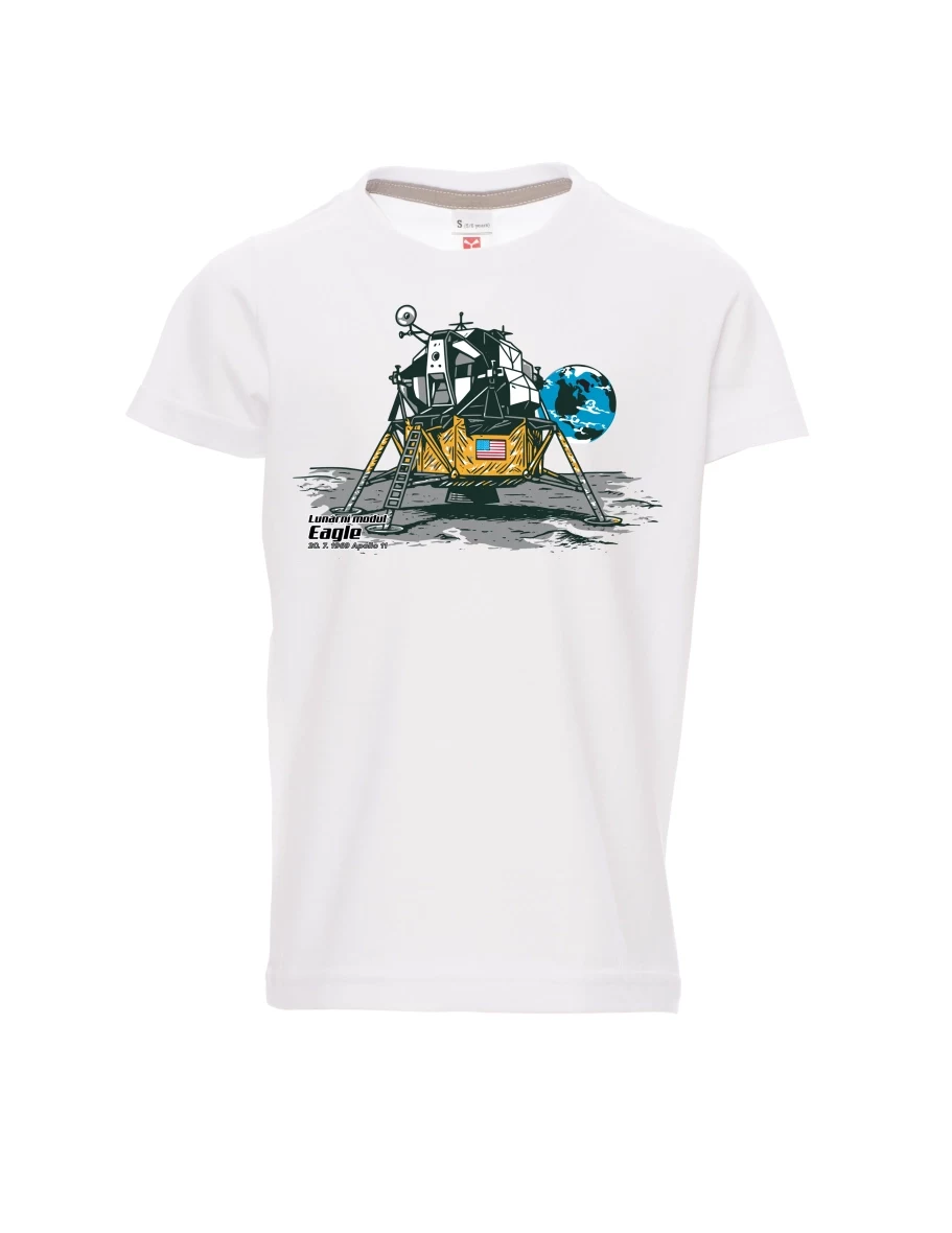 Dziecięcy t-shirt biały Moduł księżycowy Eagle