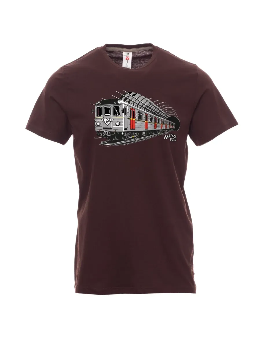 Męski t-shirt ciemny brąz Metro EČS