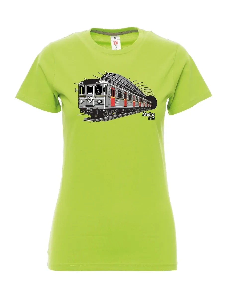 Damski t-shirt limetkowy Metro EČS