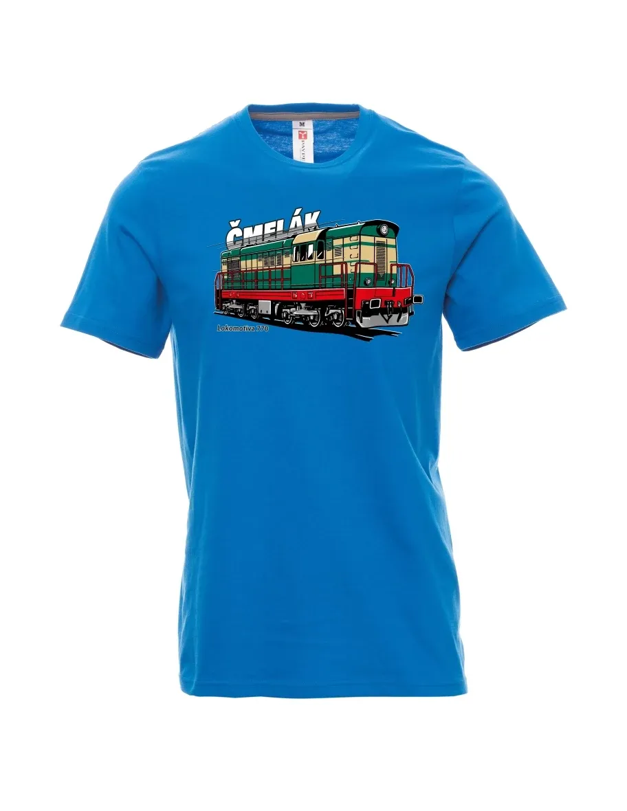 Męski t-shirt jasno niebieski Lokomotywa 770 „Čmelák“
