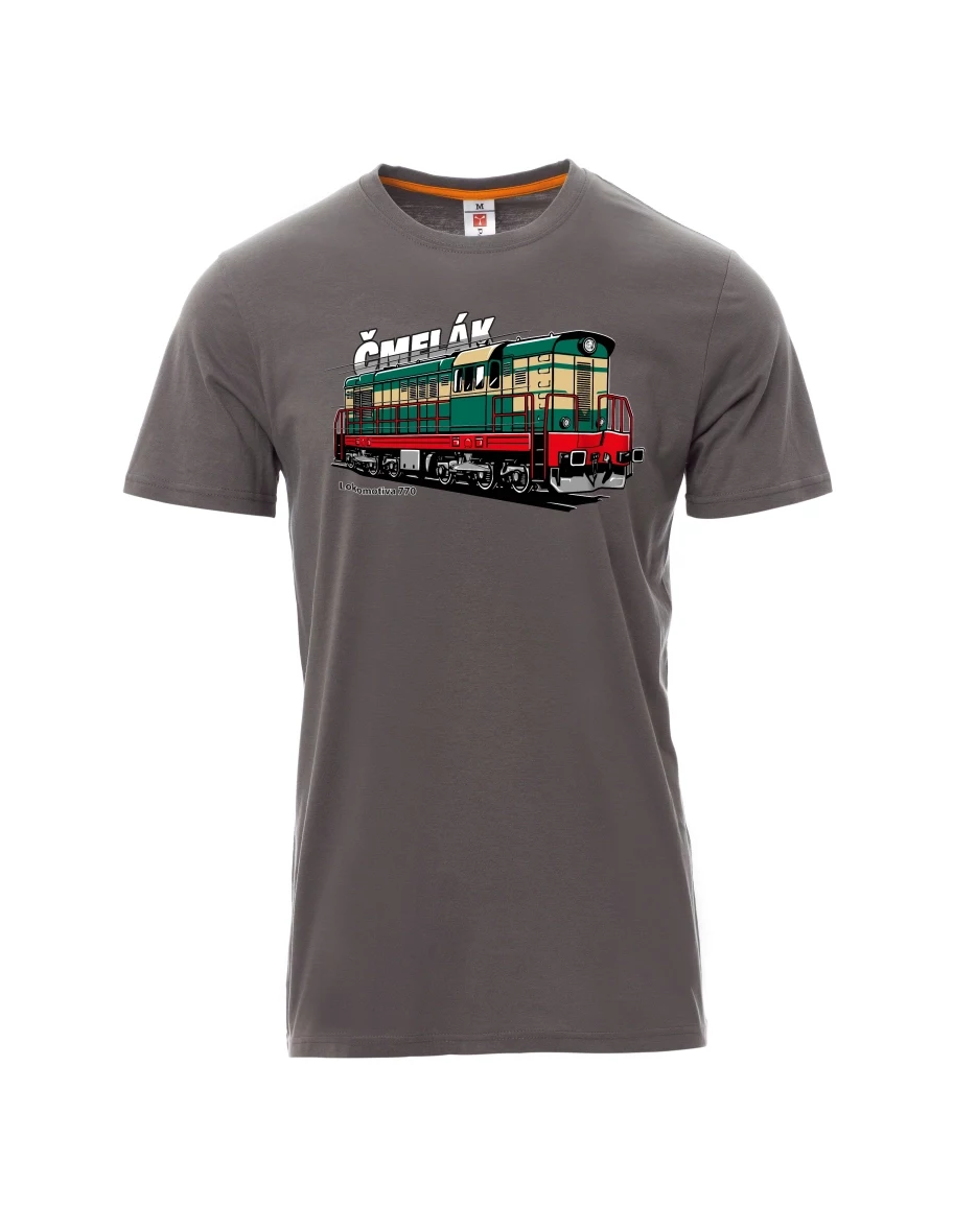 Męski t-shirt szary Lokomotywa 770 „Čmelák“