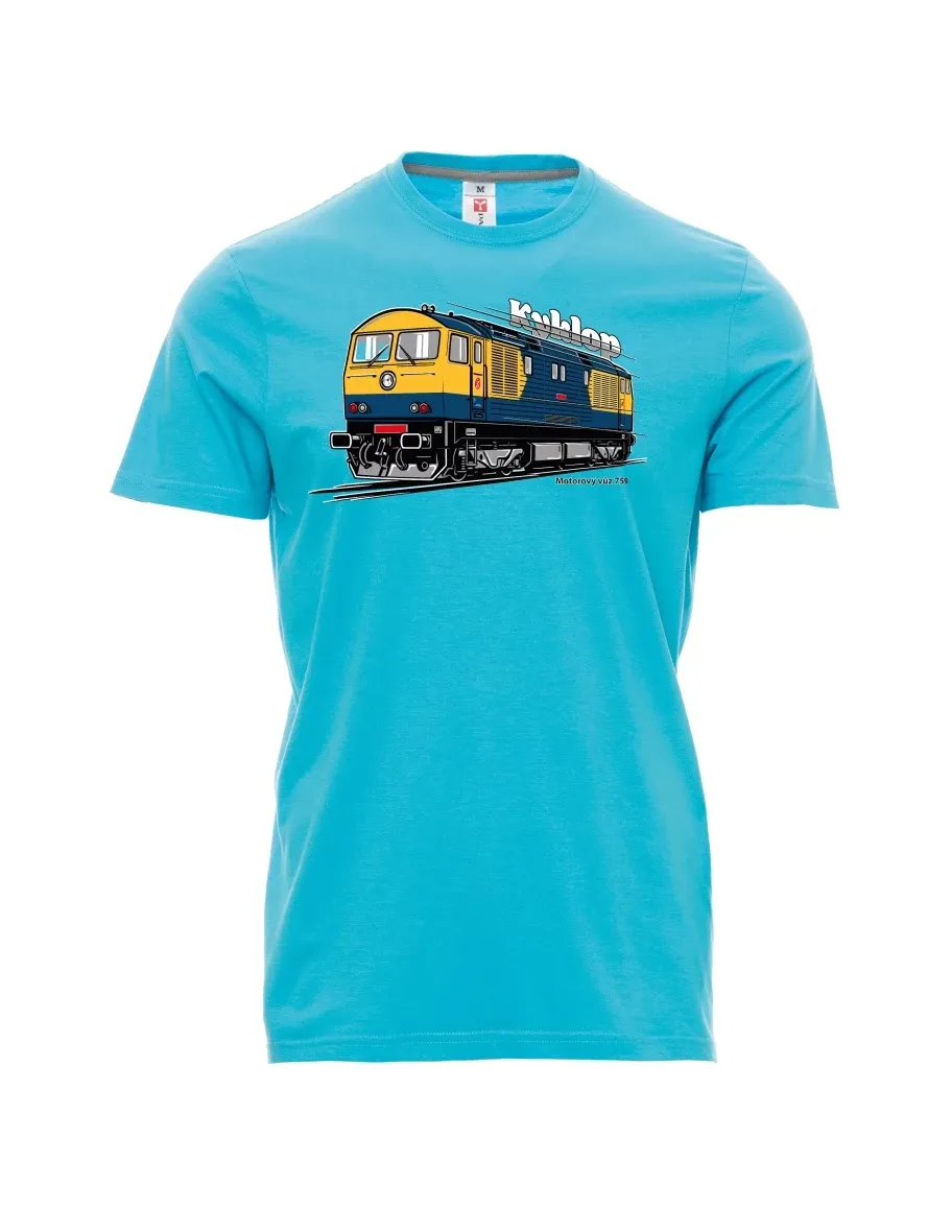 Męski t-shirt turkusowy Wagon silnikowy 759 „Kyklop“