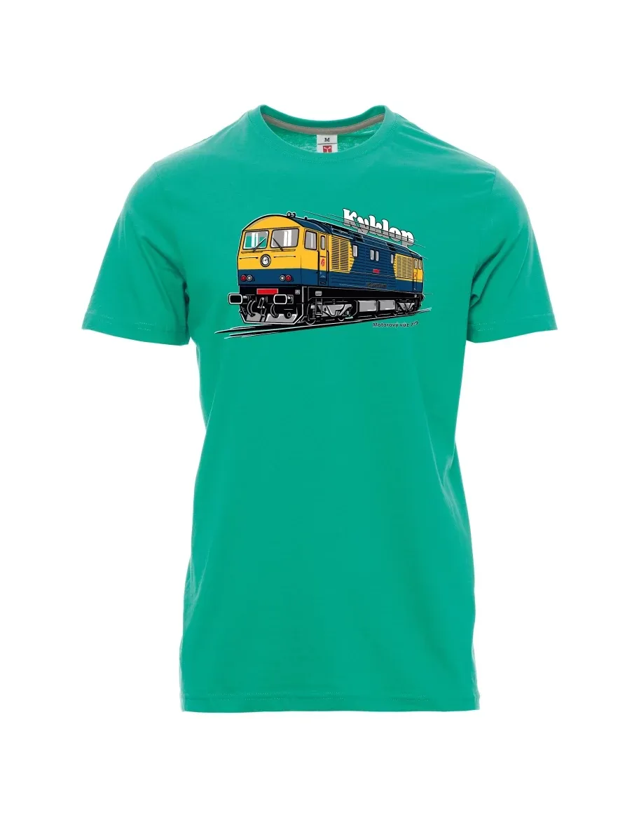 Męski t-shirt szmaragdy Wagon silnikowy 759 „Kyklop“