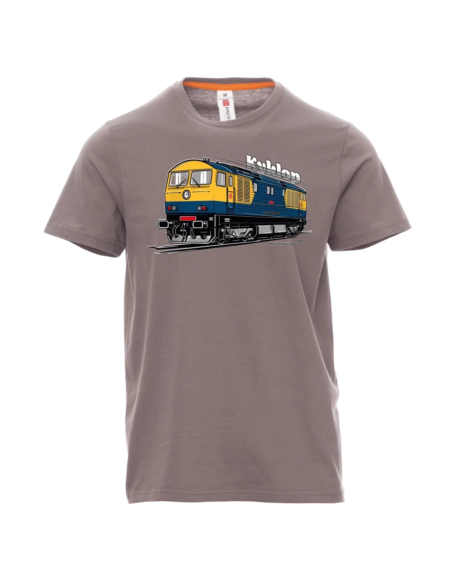 Męski t-shirt stalowa szarość Wagon silnikowy 759 „Kyklop“