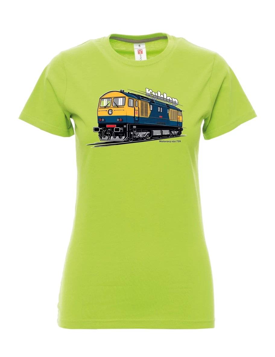 Damski t-shirt limetkowy Wagon silnikowy 759 „Kyklop“