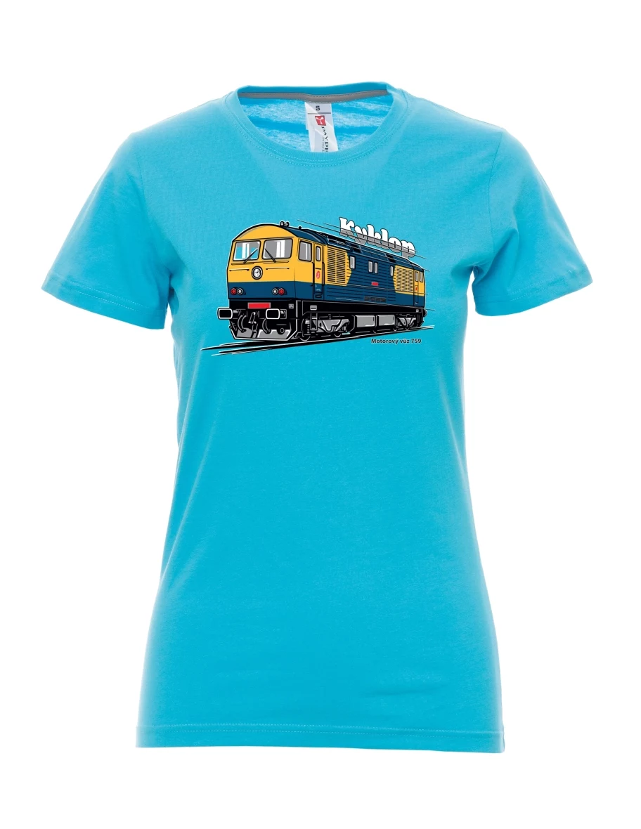 Damski t-shirt turkusowy Wagon silnikowy 759 „Kyklop“