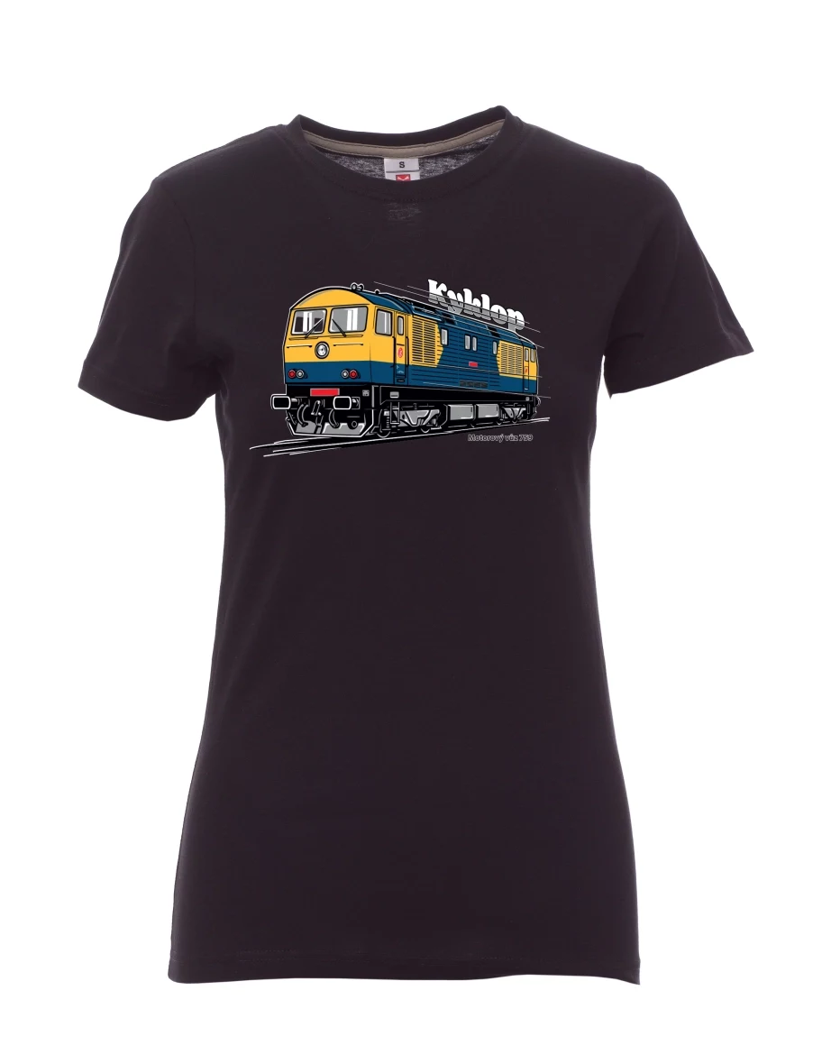 Damski t-shirt czarny Wagon silnikowy 759 „Kyklop“