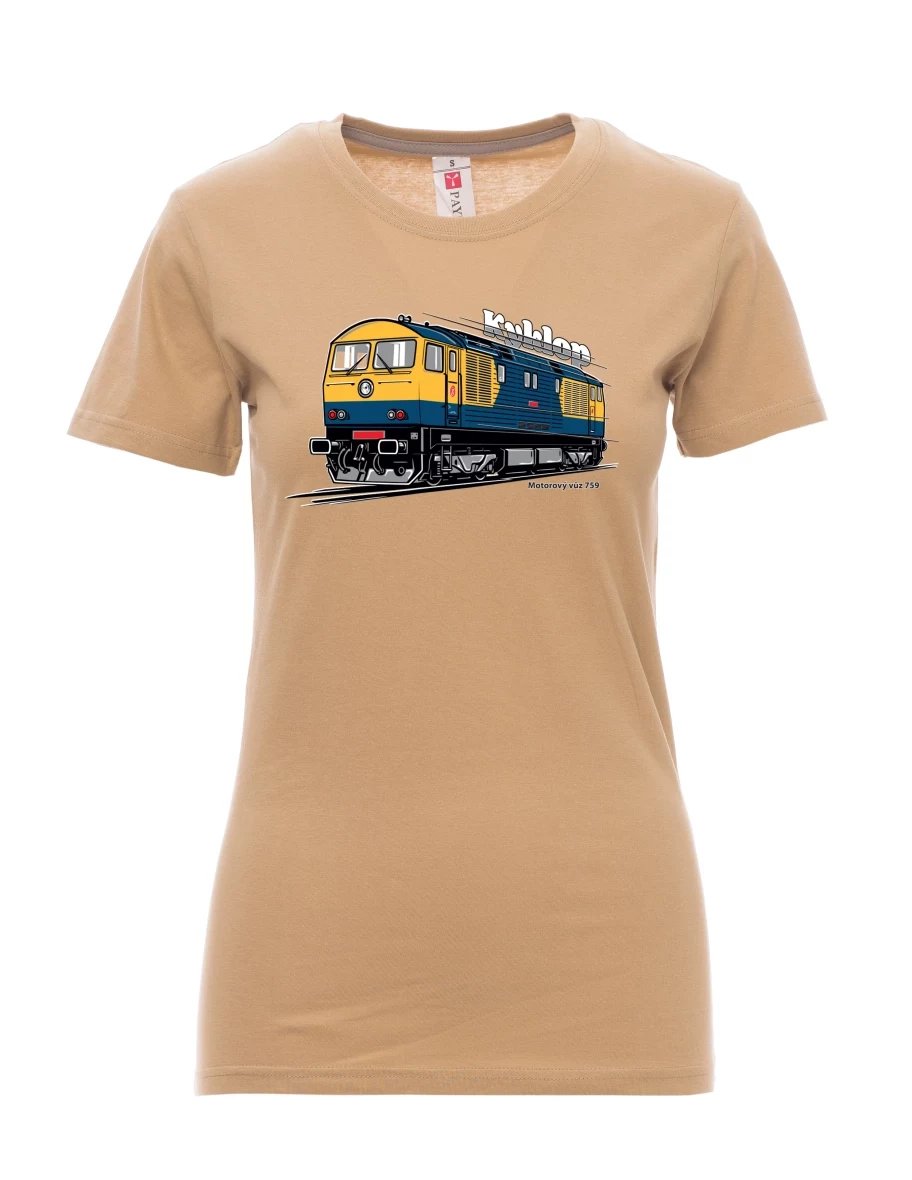Damski t-shirt brązowy Wagon silnikowy 759 „Kyklop“