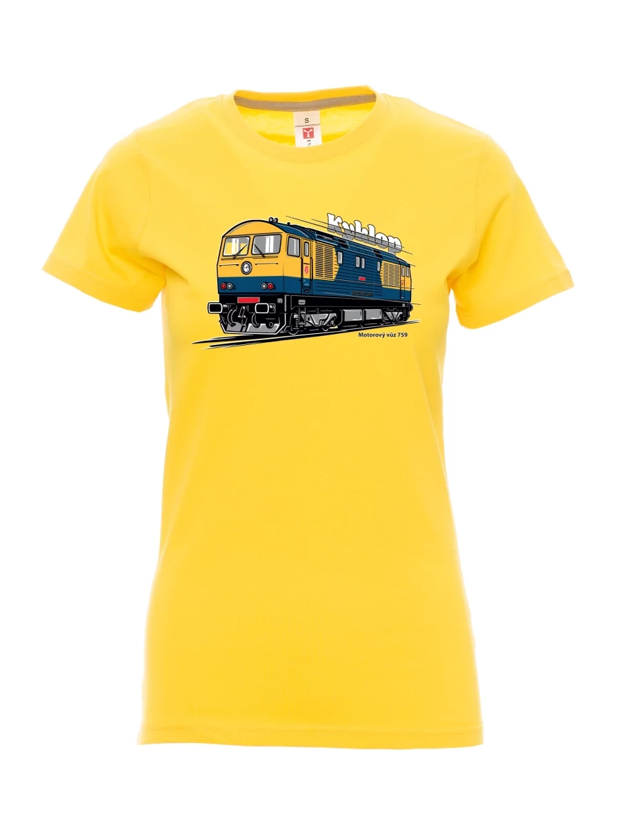 Damski t-shirt żółty Wagon silnikowy 759 „Kyklop“